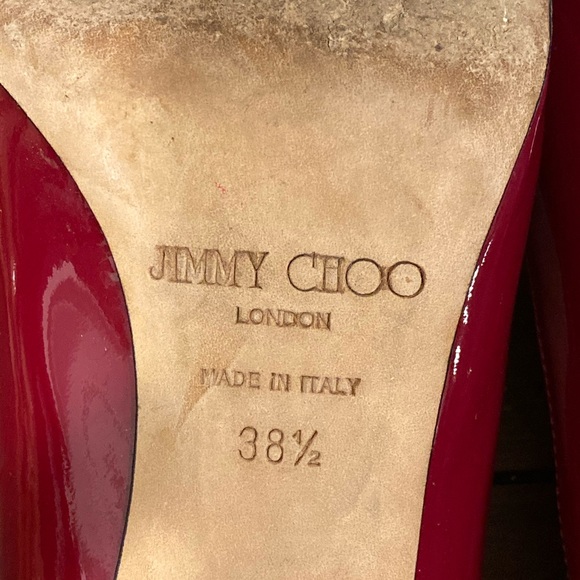 Jimmy Choo Patent Leather Fuchsia Pump 38.5 - Picture 4 of 6